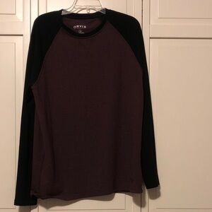 Orvis Men's Maroon and Black Crewneck Sweater